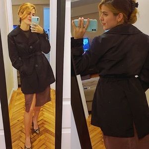Small Black London Fog Trench-coat